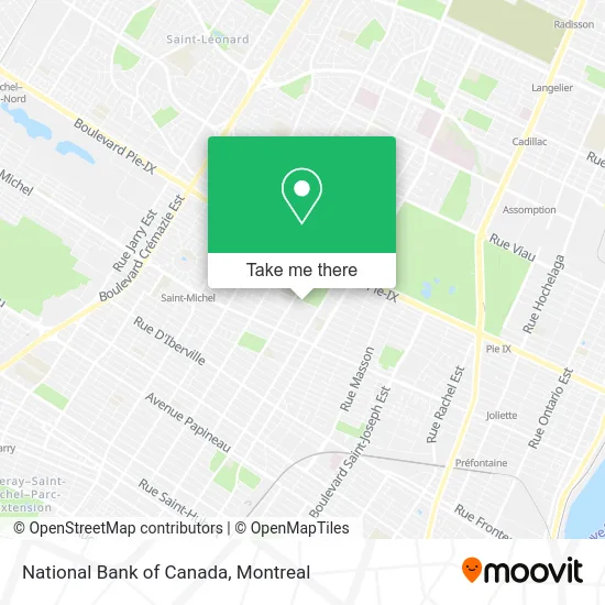 National Bank of Canada map