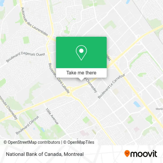 National Bank of Canada map