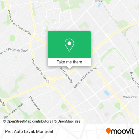 Prêt Auto Laval map