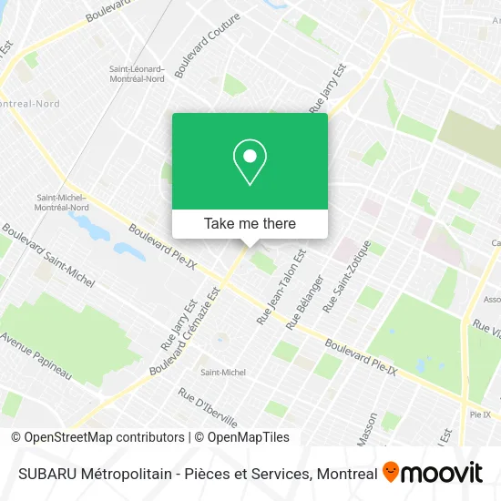SUBARU Métropolitain - Pièces et Services map