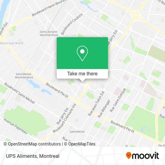 UPS Aliments map