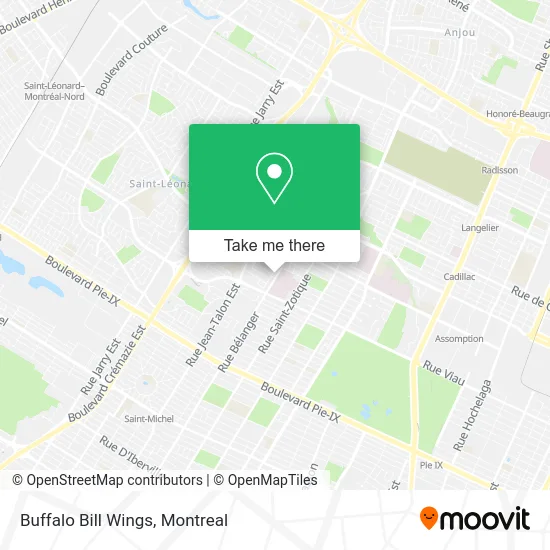 Buffalo Bill Wings map