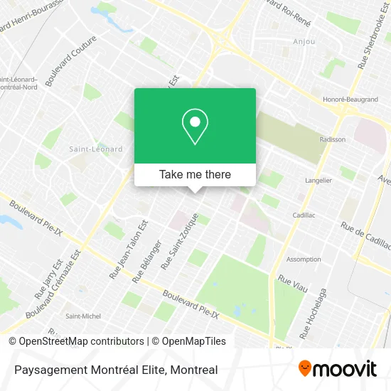 Paysagement Montréal Elite map
