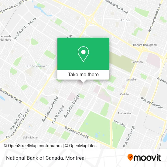 National Bank of Canada map
