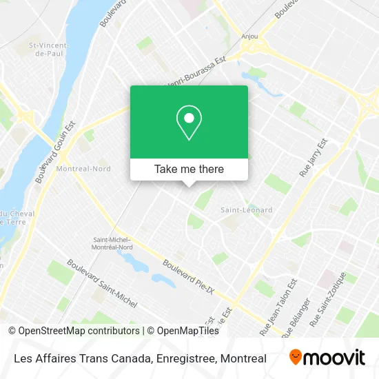 Les Affaires Trans Canada, Enregistree map