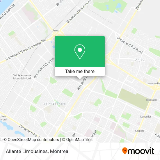 Allanté Limousines map