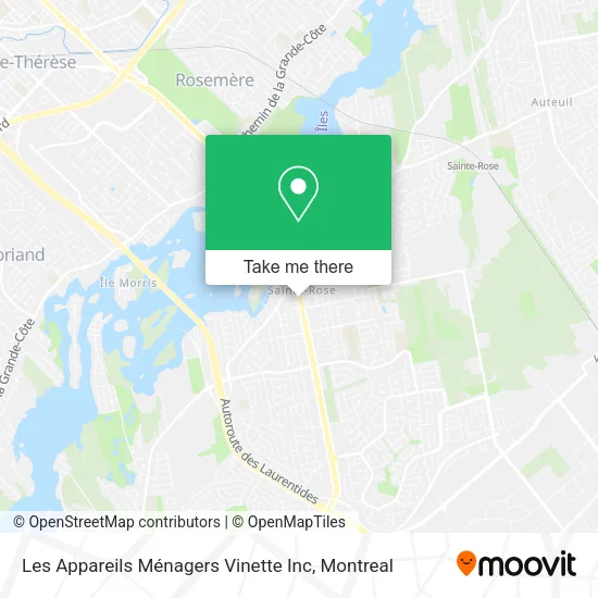 Les Appareils Ménagers Vinette Inc map