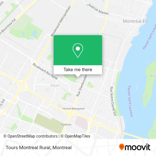 Tours Montreal Rural map