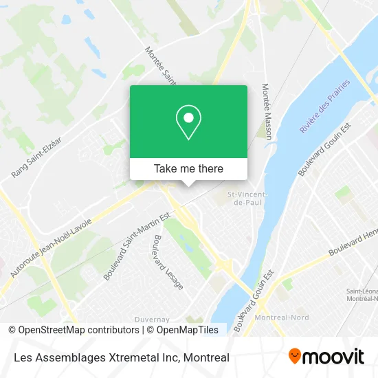 Les Assemblages Xtremetal Inc map