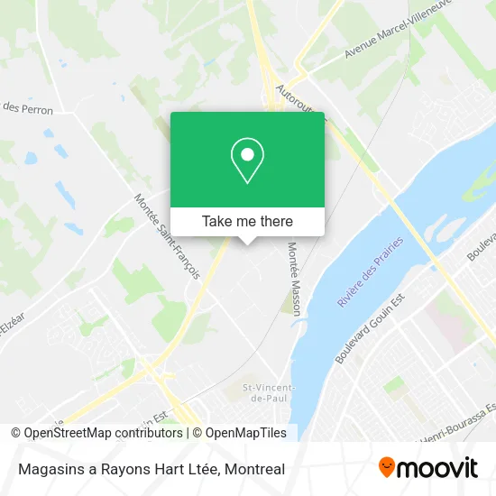 Magasins a Rayons Hart Ltée map