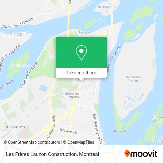 Les Frères Lauzon Construction map