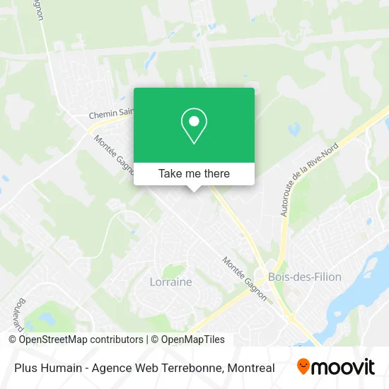 Plus Humain - Agence Web Terrebonne map