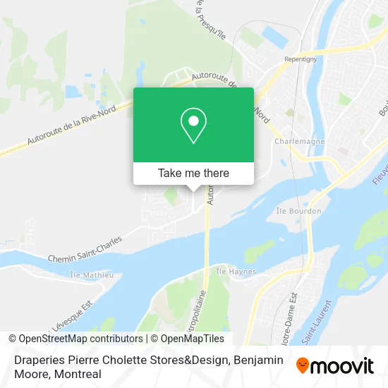 Draperies Pierre Cholette Stores&Design, Benjamin Moore map