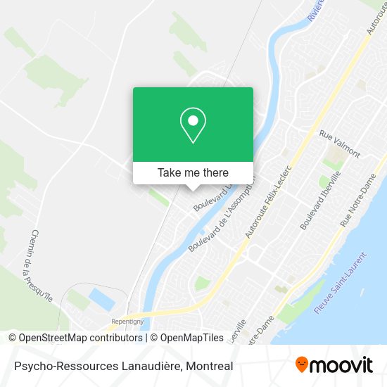 Psycho-Ressources Lanaudière map
