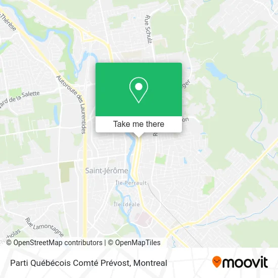Parti Québécois Comté Prévost map