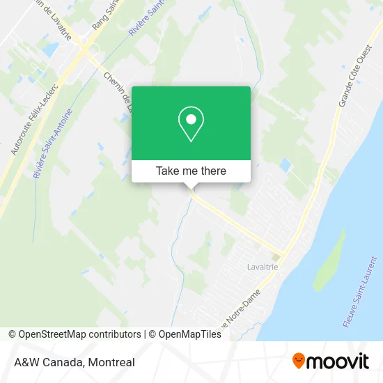 A&W Canada map