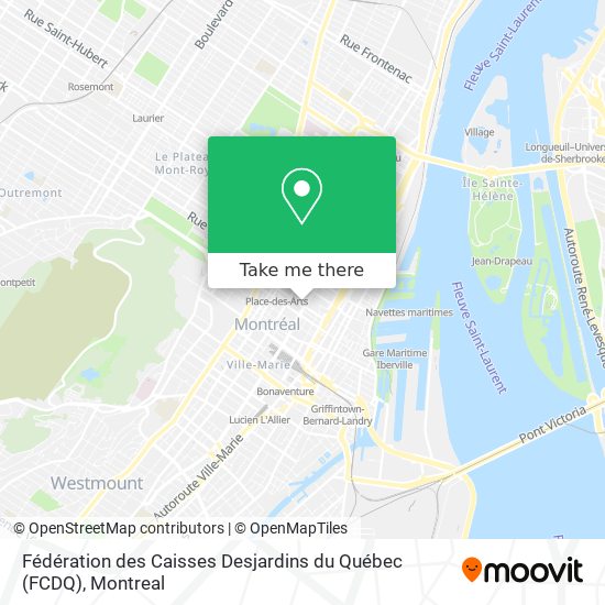 Fédération des Caisses Desjardins du Québec (FCDQ) map