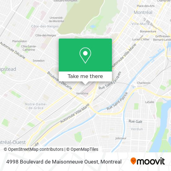 4998 Boulevard de Maisonneuve Ouest map