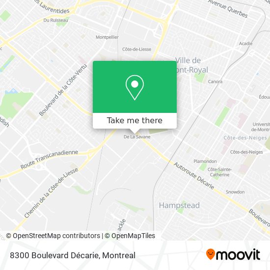 8300 Boulevard Décarie map