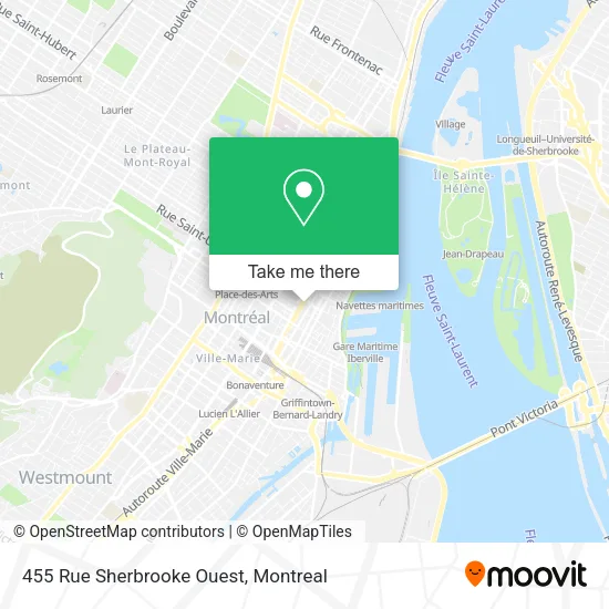 455 Rue Sherbrooke Ouest map