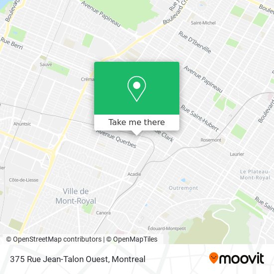 375 Rue Jean-Talon Ouest map