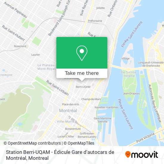 Station Berri-UQAM - Édicule Gare d'autocars de Montréal map