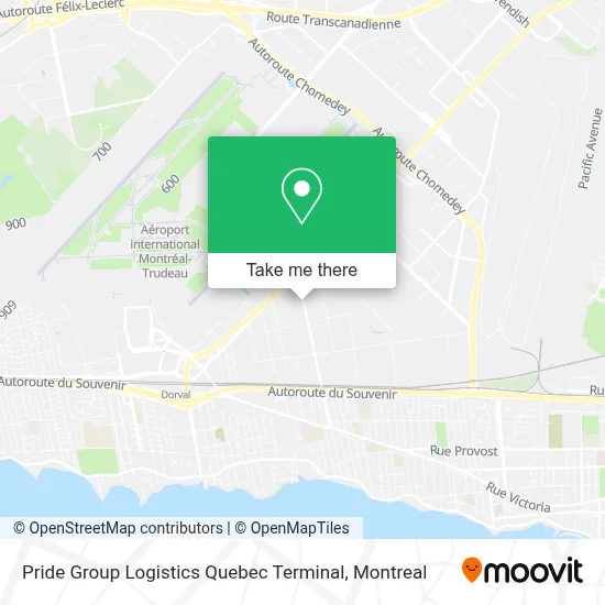 Pride Group Logistics Quebec Terminal map