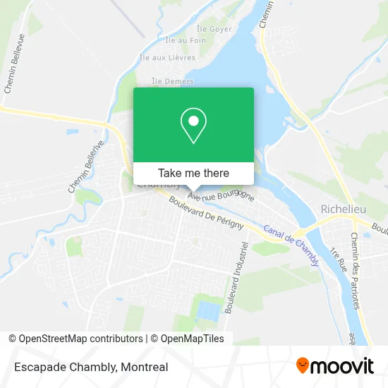 Escapade Chambly map