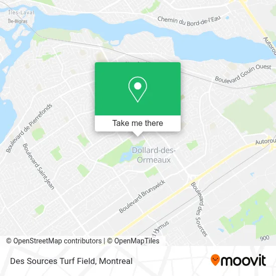 Des Sources Turf Field map