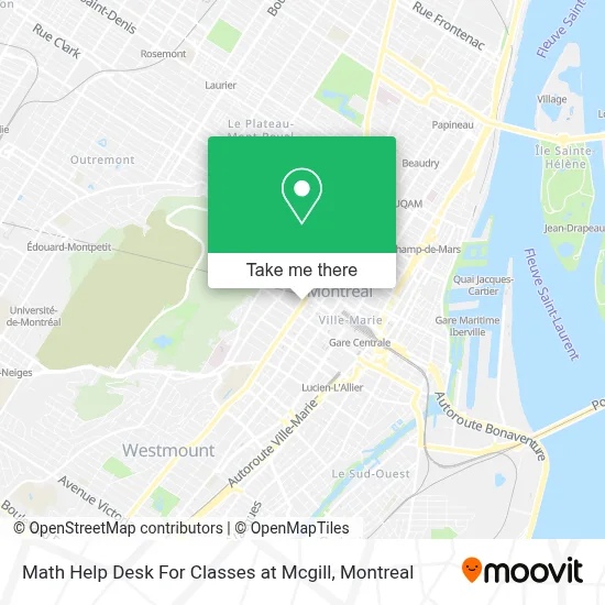Math Help Desk For Classes at Mcgill map