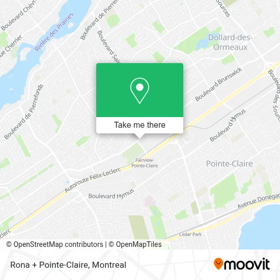 Rona + Pointe-Claire map
