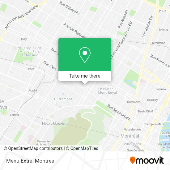 Menu Extra map