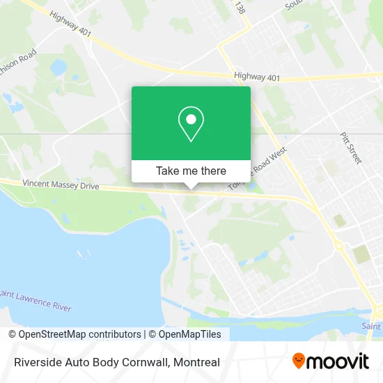Riverside Auto Body Cornwall map