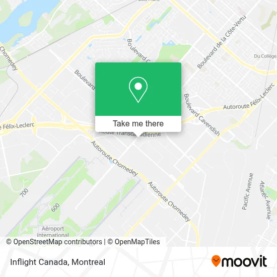 Inflight Canada map