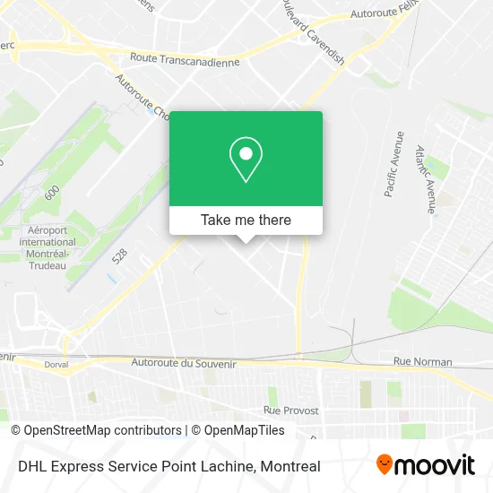 DHL Express Service Point Lachine map