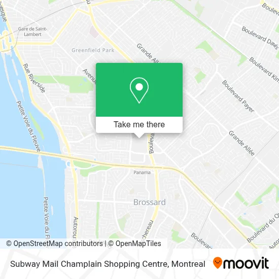 Subway Mail Champlain Shopping Centre map