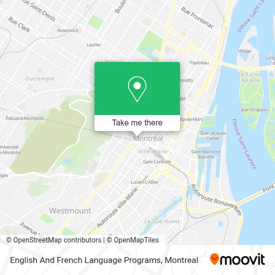 English And French Language Programs map