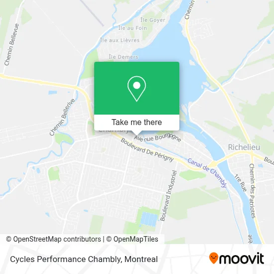 Cycles Performance Chambly map