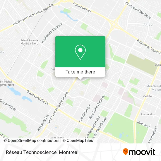 Réseau Technoscience map