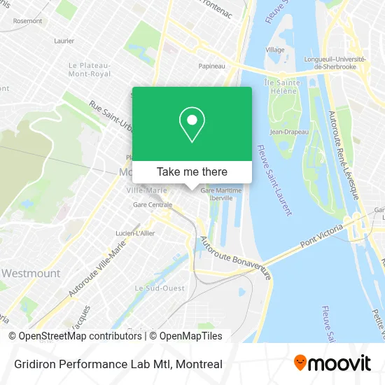 Gridiron Performance Lab Mtl map