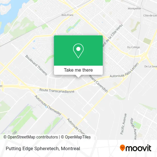 Putting Edge Spheretech map