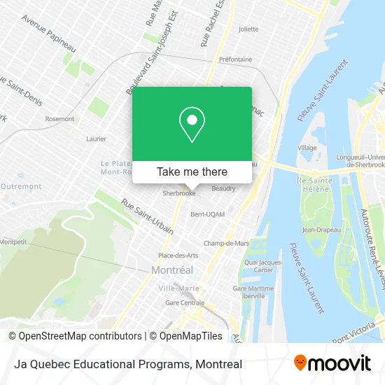 Ja Quebec Educational Programs map