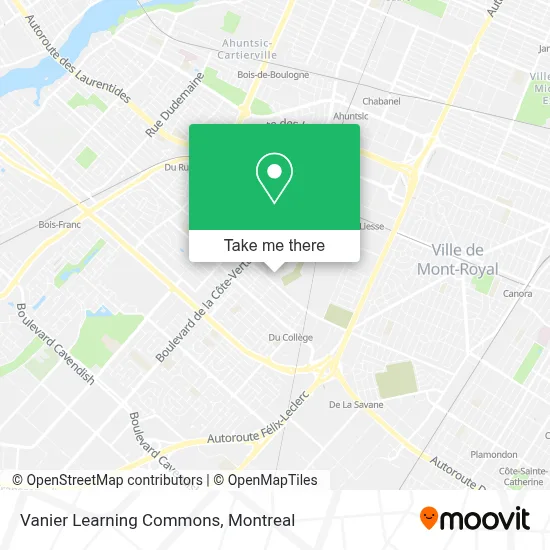 Vanier Learning Commons map
