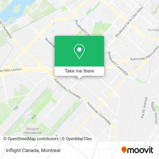 Inflight Canada map