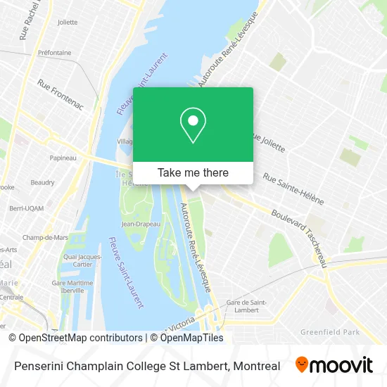Penserini Champlain College St Lambert map