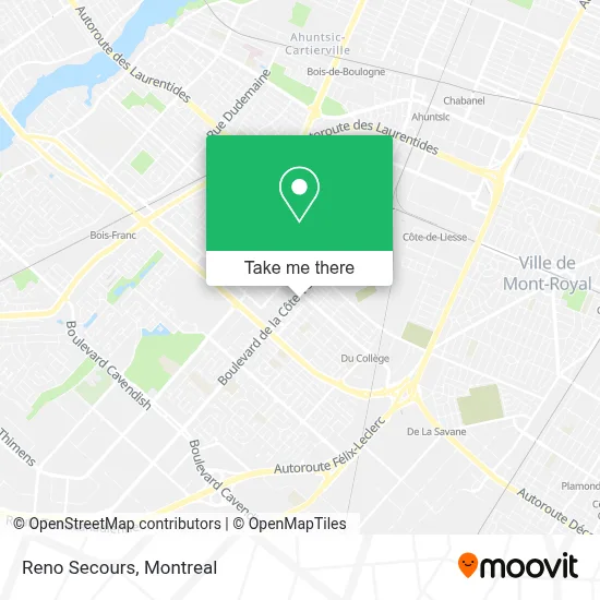 Reno Secours map