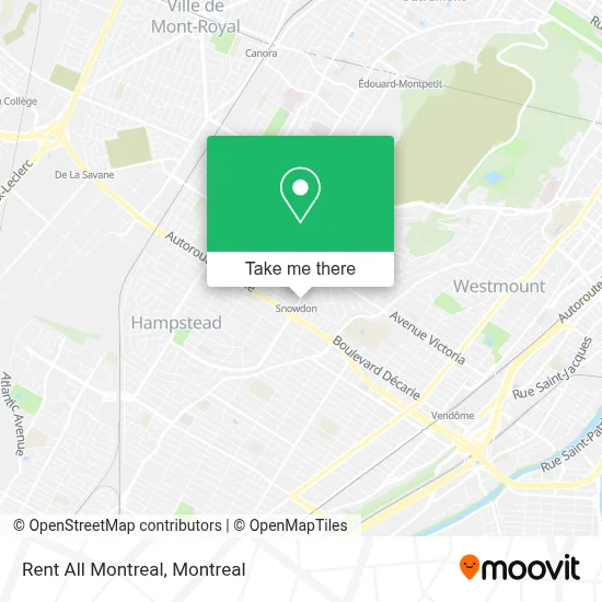Rent All Montreal map