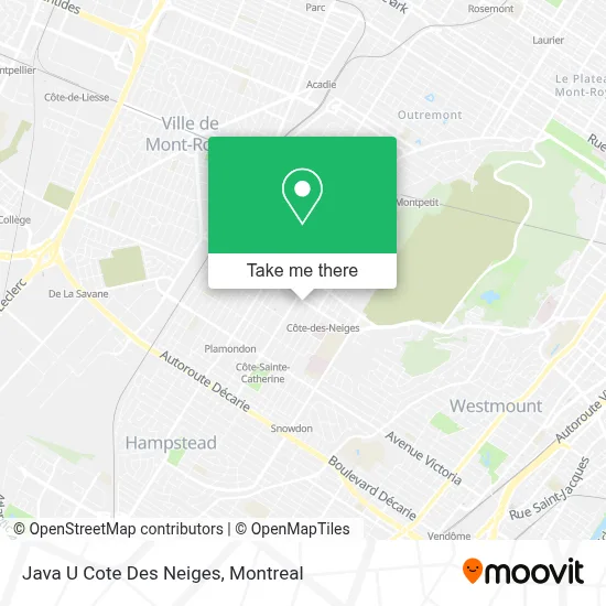 Java U Cote Des Neiges map