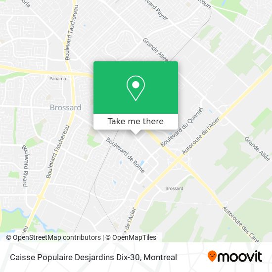Caisse Populaire Desjardins Dix-30 map