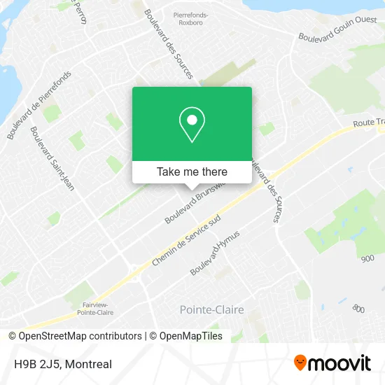 H9B 2J5 map